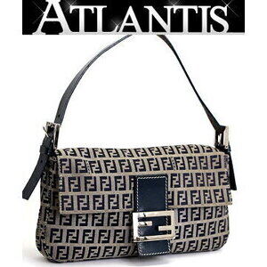 Fendi Mamma Bucket Zucchino shoulder bag Navy Blue canvas leather